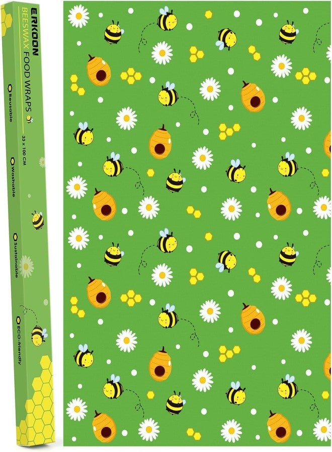 ERKOON Beeswax Food Wraps,13x39 Inch Honeycomb Bread Wrap Eco-Friendly Reusable Bread Storage Bags Kitchen Food Storage Organic Beeswax Plastic Wrap - Image 1